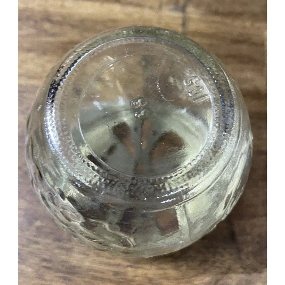 Small Mason Jar With Fruit Decor And Daisy Cut Copper Lid